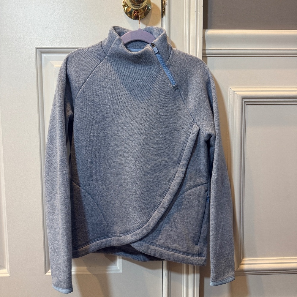 Athleta Girl Side Zip Light Blue Sweatshirt